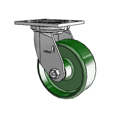 4 Series 2 Inch Wide Top Plate Swivel Caster with 5 x 2 Cast Iron Wheel