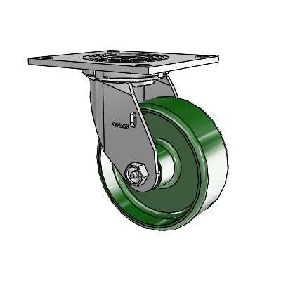 4 Series 2 Inch Wide Top Plate Swivel Caster Caster with 5 x 2 Cast Iron Wheel