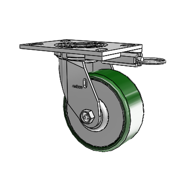 4 Series 2 Inch Wide Top Plate Swivel Caster Caster with 5 x 2 Cast Iron Wheel