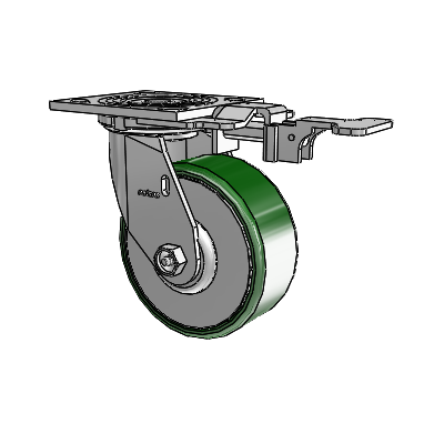 4 Series 2 Inch Wide Top Plate Swivel Caster Caster with 5 x 2 Cast Iron Wheel