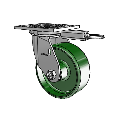 4 Series 2 Inch Wide Top Plate Swivel Caster Caster with 5 x 2 Cast Iron Wheel