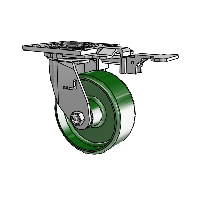 4 Series 2 Inch Wide Top Plate Swivel Caster Caster with 5 x 2 Cast Iron Wheel