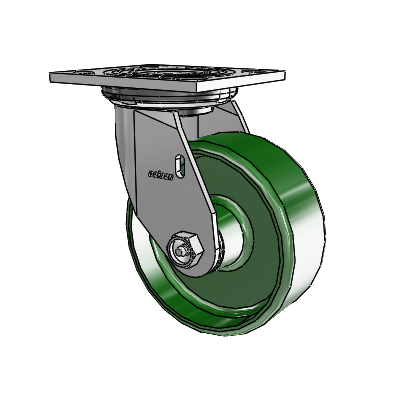 4 Series 2 Inch Wide Top Plate Swivel Caster Caster with 5 x 2 Cast Iron Wheel