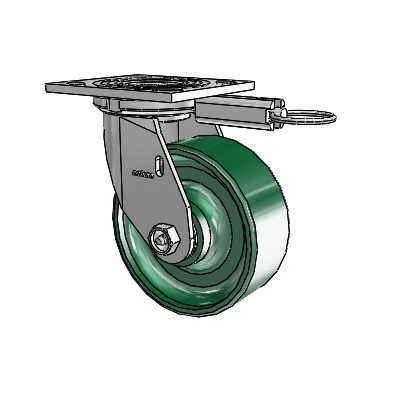 4 Series 2 Inch Wide Top Plate Swivel Caster Caster with 5 x 2 Forged Steel Wheel