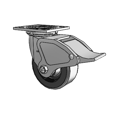 4 Series 2 Inch Wide Top Plate Swivel Caster Caster with 5 x 2 Phenolic Wheel and Total Lock Brake