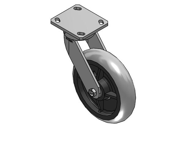 110 Series Kingpinless Top Plate Swivel Caster with 8 x 2 Grey Tread on Grey Core XP - X-treme Plus Solid Polyurethane Wheel