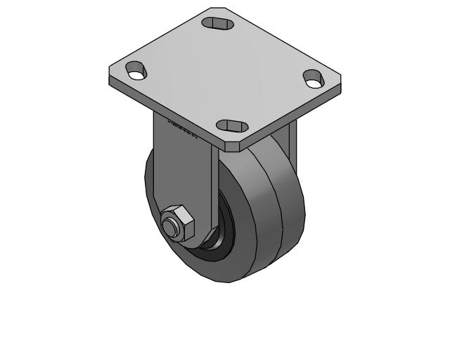 110 Series Kingpinless Top Plate Rigid Caster with 4 x 2 Grey Tread on Grey Core XS - Performa X-tra Soft Rubber (Flat) - Prevenz Antimicrobial Wheel