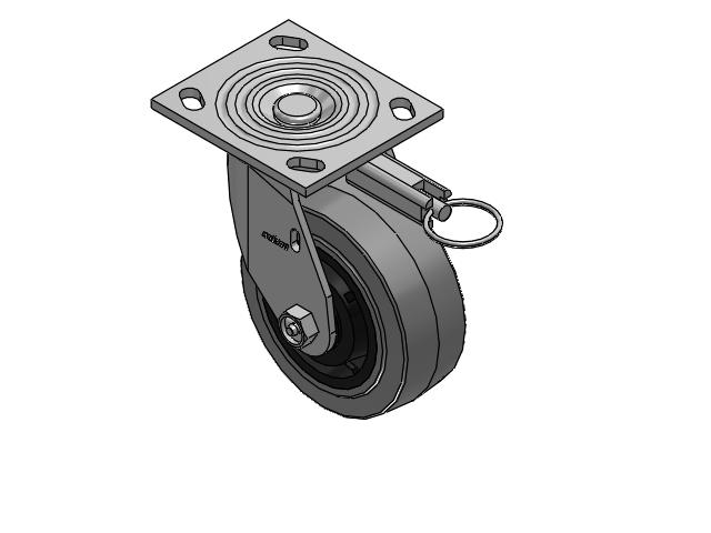 4 Series 2 Inch Wide Top Plate Swivel Caster Caster with 5 x 2 Performa Rubber (Flat/Conductive) Wheel