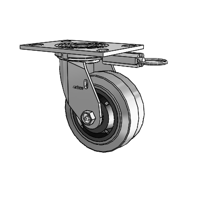 4 Series 2 Inch Wide Top Plate Swivel Caster Caster with 5 x 2 Performa Rubber (Flat/Conductive) Wheel