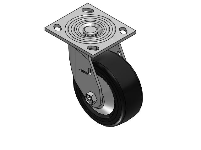 4 Series 2 Inch Wide Top Plate Swivel Caster Caster with 5 x 2 Trans-forma LT (Flat) Wheel