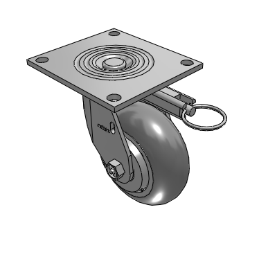 4 Series 2 Inch Wide Top Plate Swivel Caster Caster with 5 x 2 Performa Rubber (Round) Wheel