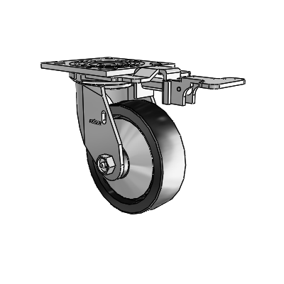 4 Series 1 1/2" Casters Top Plate Swivel Zinc with 5 x 1.5 Polyolefin Wheel