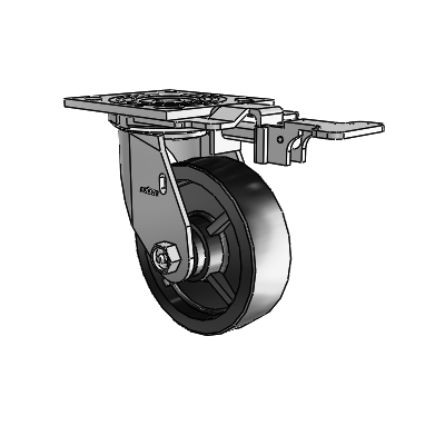 4 Series 1 1/2" Casters Top Plate Swivel Zinc with 5 x 1.5 Polyolefin Wheel