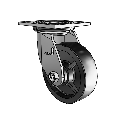 4 Series 1 1/2" Casters Top Plate Swivel Zinc with 5 x 1.5 Polyolefin Wheel