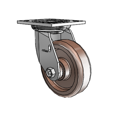 4 Series 1 1/2" Casters Top Plate Swivel Zinc with 5 x 1.5 Thermo Wheel