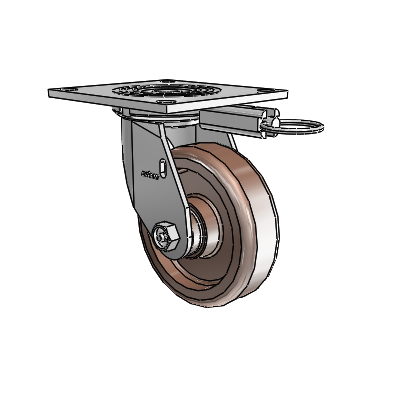 4 Series 1 1/2" Casters Top Plate Swivel Zinc with 5 x 1.5 Thermo Wheel