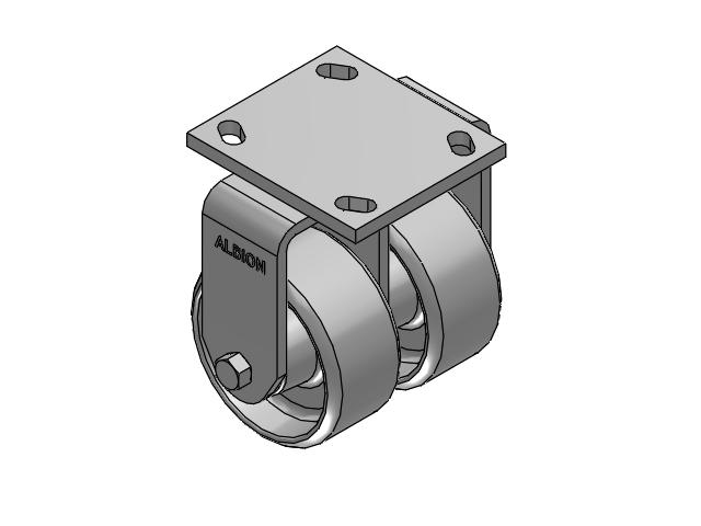 115 Series Top Plate Rigid Gray enamel Caster with 4 x 2 CA - Cast Iron Wheel