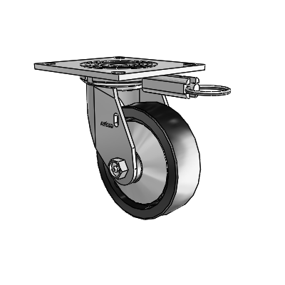 4 Series 1 1/2" Casters Top Plate Swivel Zinc with 5 x 1.5 Polyolefin Wheel