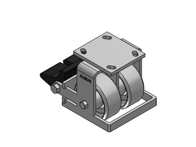 115 Series Top Plate Rigid Gray enamel Caster with 4 x 2 CA - Cast Iron Wheel and Poly Lock Integrated Brake