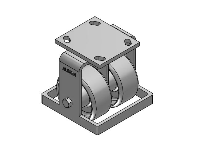 115 Series Top Plate Rigid Gray enamel Caster with 4 x 2 CA - Cast Iron Wheel