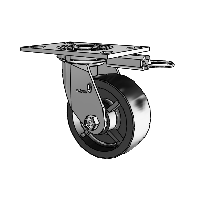 4 Series 2 Inch Wide Top Plate Swivel Caster Caster with 5 x 2 Polyolefin Wheel
