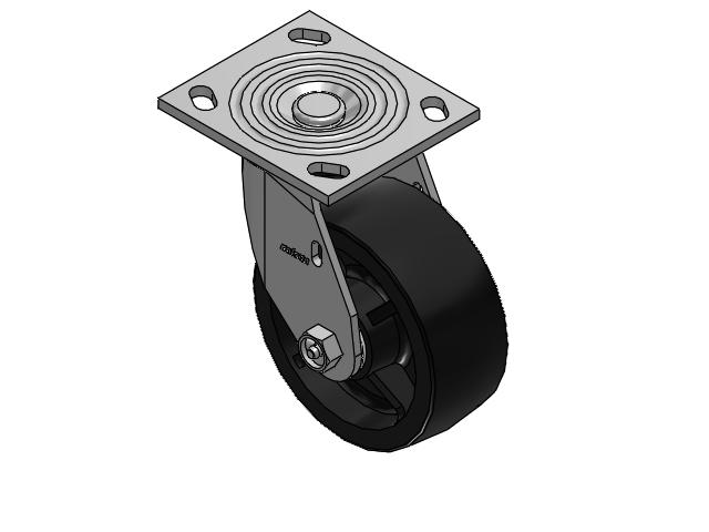 4 Series 2 Inch Wide Top Plate Swivel Caster Caster with 5 x 2 Polyolefin Wheel