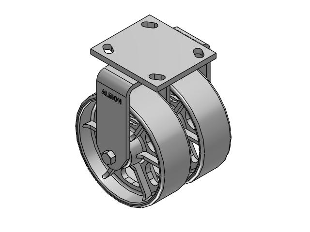 115 Series Top Plate Rigid Gray enamel Caster with 6 x 2 CA - Cast Iron Wheel