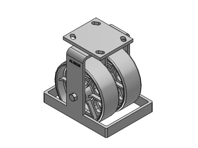 115 Series Top Plate Rigid Gray enamel Caster with 6 x 2 CA - Cast Iron Wheel