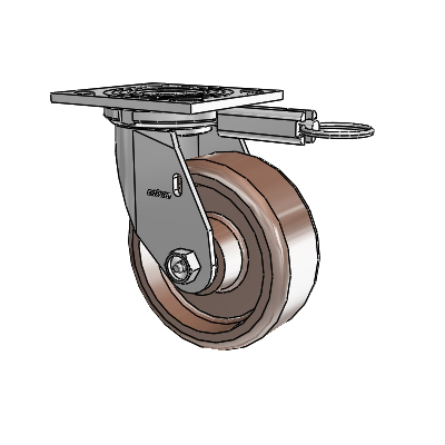 4 Series 2 Inch Wide Top Plate Swivel Caster Caster with 5 x 2 Thermo Wheel