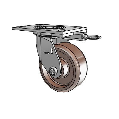 4 Series 2 Inch Wide Top Plate Swivel Caster Caster with 5 x 2 Thermo Wheel
