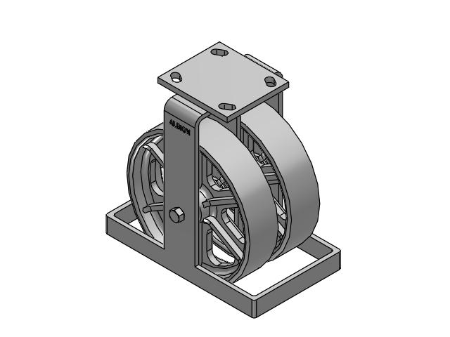 115 Series Top Plate Rigid Gray enamel Caster with 8 x 2 CA - Cast Iron Wheel