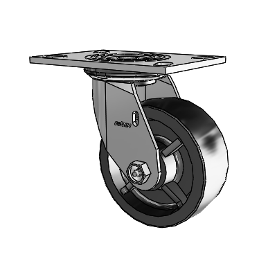 4 Series 2 Inch Wide Top Plate Swivel Caster Caster with 5 x 2 Polyolefin Wheel