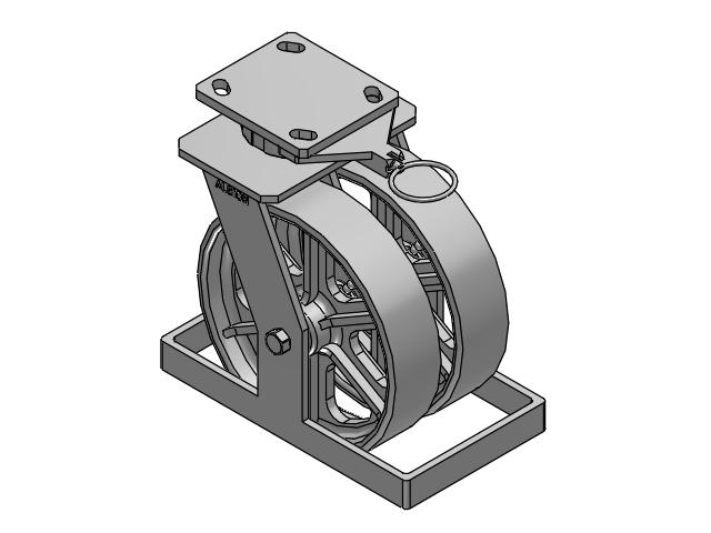 115 Series Top Plate Swivel Gray enamel Caster with 8 x 2 CA - Cast Iron Wheel