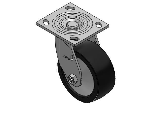 4 Series 2 Inch Wide Top Plate Swivel Caster Caster with 5 x 2 Polyolefin Wheel