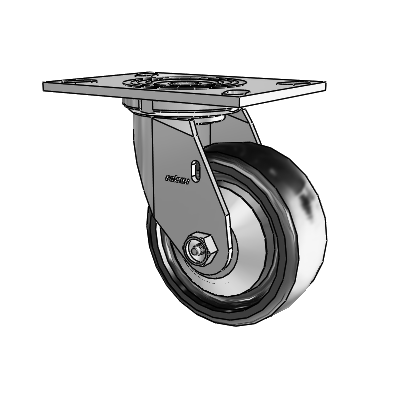 4 Series 2 Inch Wide Top Plate Swivel Caster Caster with 5 x 2 Endura Solid Elastomer Wheel