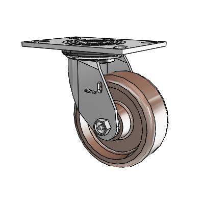 4 Series 2 Inch Wide Top Plate Swivel Caster Caster with 5 x 2 Thermo Wheel