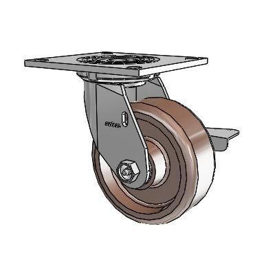 4 Series 2 Inch Wide Top Plate Swivel Caster Caster with 5 x 2 Thermo Wheel and Side Lock Brake