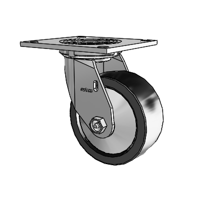 4 Series 2 Inch Wide Top Plate Swivel Caster Caster with 5 x 2 Polyolefin Wheel