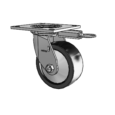 4 Series 2 Inch Wide Top Plate Swivel Caster Caster with 5 x 2 Polyolefin Wheel