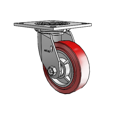 4 Series 1 1/2" Casters Top Plate Swivel Zinc with 5 x 1.5 Polyurethane HI-TECH Wheel