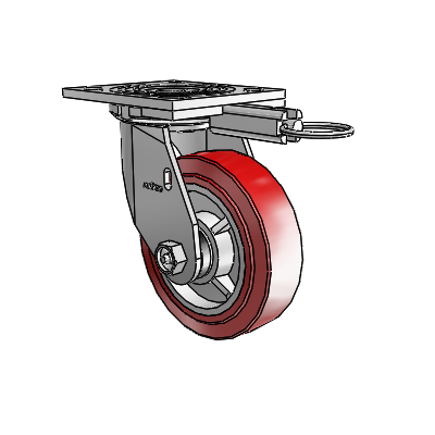 4 Series 1 1/2" Casters Top Plate Swivel Zinc with 5 x 1.5 Polyurethane HI-TECH Wheel