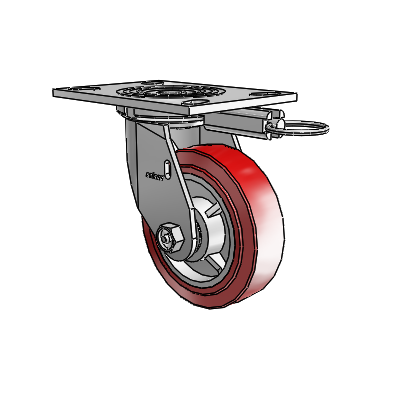 4 Series 1 1/2" Casters Top Plate Swivel Zinc with 5 x 1.5 Polyurethane HI-TECH Wheel