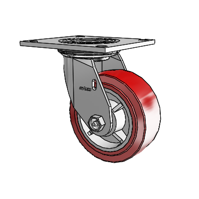 4 Series 2 Inch Wide Top Plate Swivel Caster Caster with 5 x 2 Polyurethane HI-TECH Wheel