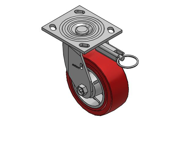 4 Series 2 Inch Wide Top Plate Swivel Caster Caster with 5 x 2 Polyurethane HI-TECH Wheel