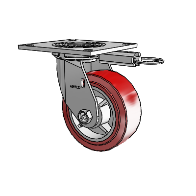 4 Series 2 Inch Wide Top Plate Swivel Caster Caster with 5 x 2 Polyurethane HI-TECH Wheel