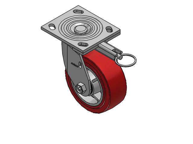 4 Series 2 Inch Wide Top Plate Swivel Caster Caster with 5 x 2 Polyurethane HI-TECH Wheel