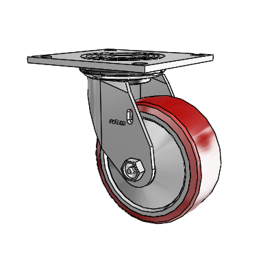 4 Series 2 Inch Wide Top Plate Swivel Caster Caster with 5 x 2 Moldon Polyurethane (Aluminum Core) Wheel