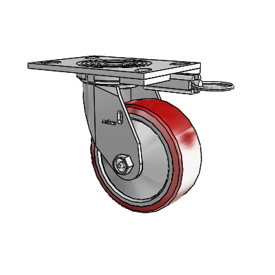 4 Series 2 Inch Wide Top Plate Swivel Caster Caster with 5 x 2 Moldon Polyurethane (Aluminum Core) Wheel
