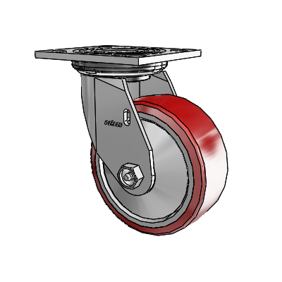 4 Series 2 Inch Wide Top Plate Swivel Caster Caster with 5 x 2 Moldon Polyurethane (Aluminum Core) Wheel