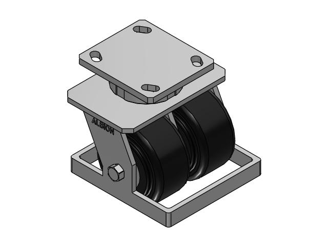 115 Series Top Plate Swivel Black Caster with 4 x 2 NX - Trionix High Impact Polymer Wheel